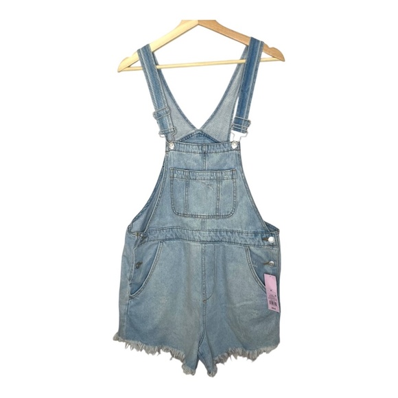 NWT Denim Overall Shorts - Picture 1 of 12